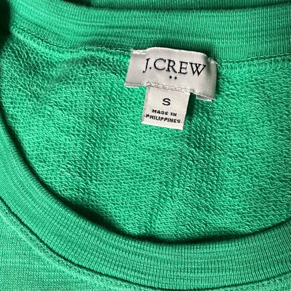 J Crew Factory Kelly Green Vacation! Graphic Crewneck Long Sleeve Sweatshirt - Picture 6 of 7